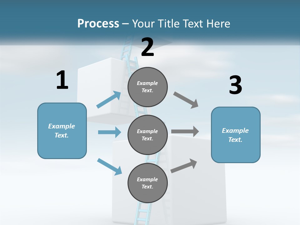 A Ladder Going Up To The Top Of A Building PowerPoint Template