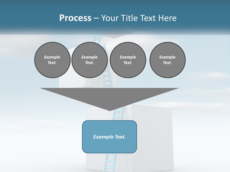 A Ladder Going Up To The Top Of A Building PowerPoint Template