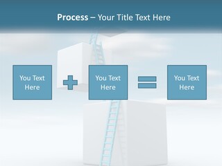 A Ladder Going Up To The Top Of A Building PowerPoint Template