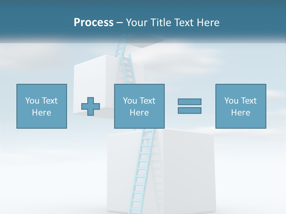 A Ladder Going Up To The Top Of A Building PowerPoint Template