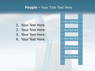 A Ladder Going Up To The Top Of A Building PowerPoint Template