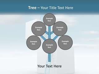 A Ladder Going Up To The Top Of A Building PowerPoint Template