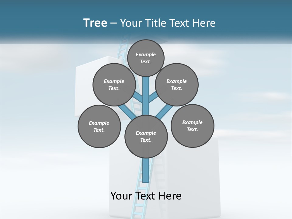 A Ladder Going Up To The Top Of A Building PowerPoint Template