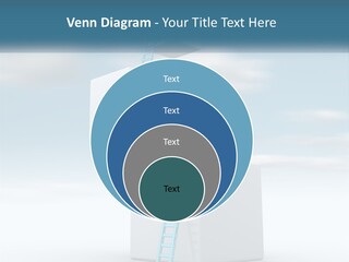 A Ladder Going Up To The Top Of A Building PowerPoint Template