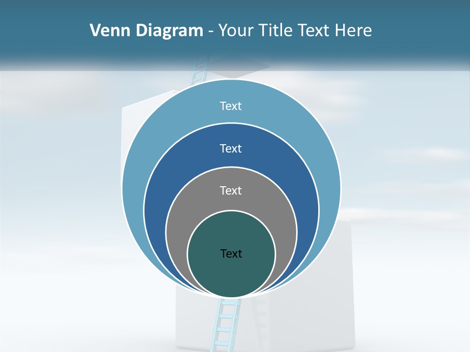 A Ladder Going Up To The Top Of A Building PowerPoint Template