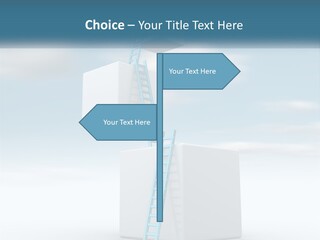 A Ladder Going Up To The Top Of A Building PowerPoint Template