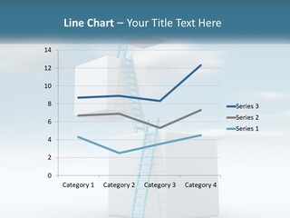 A Ladder Going Up To The Top Of A Building PowerPoint Template