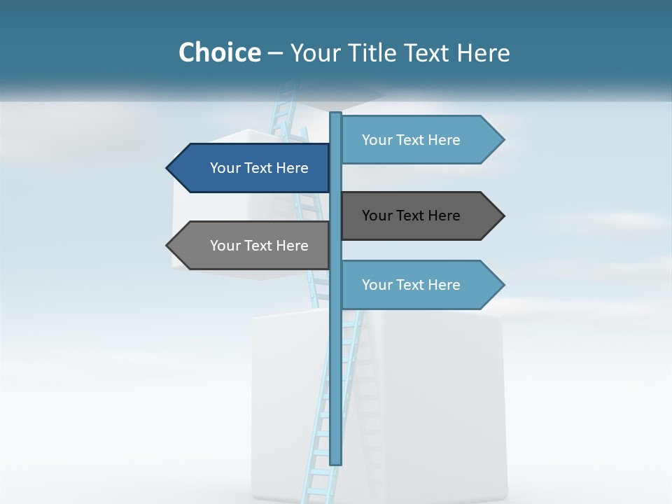 A Ladder Going Up To The Top Of A Building PowerPoint Template