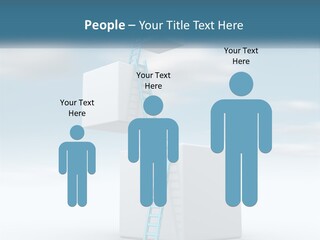 A Ladder Going Up To The Top Of A Building PowerPoint Template