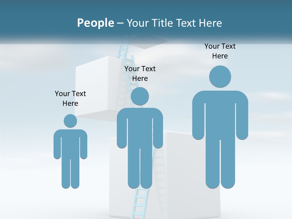 A Ladder Going Up To The Top Of A Building PowerPoint Template