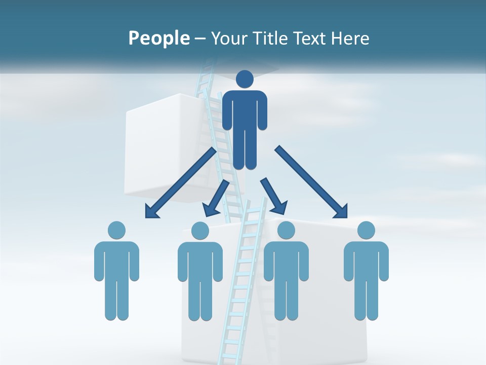 A Ladder Going Up To The Top Of A Building PowerPoint Template