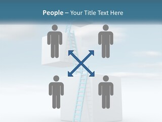 A Ladder Going Up To The Top Of A Building PowerPoint Template