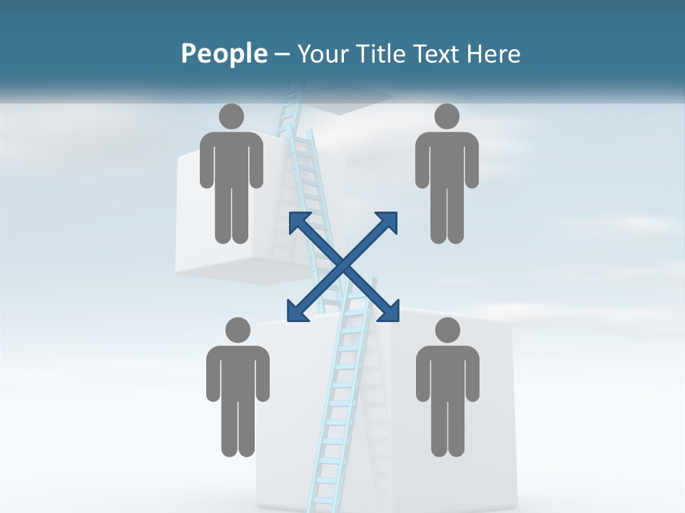 A Ladder Going Up To The Top Of A Building PowerPoint Template