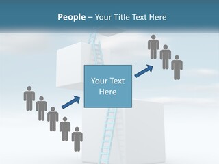 A Ladder Going Up To The Top Of A Building PowerPoint Template