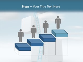 A Ladder Going Up To The Top Of A Building PowerPoint Template