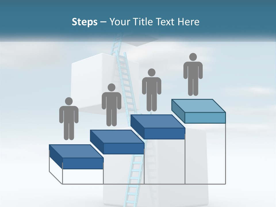 A Ladder Going Up To The Top Of A Building PowerPoint Template