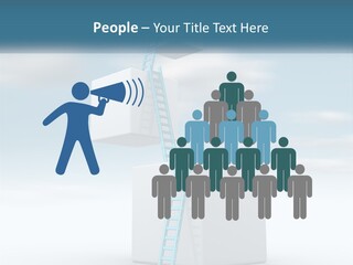 A Ladder Going Up To The Top Of A Building PowerPoint Template