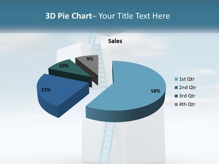 A Ladder Going Up To The Top Of A Building PowerPoint Template