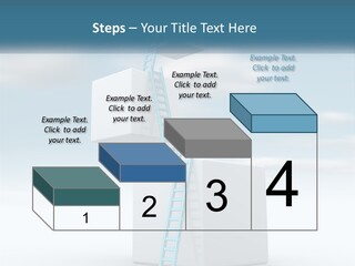 A Ladder Going Up To The Top Of A Building PowerPoint Template