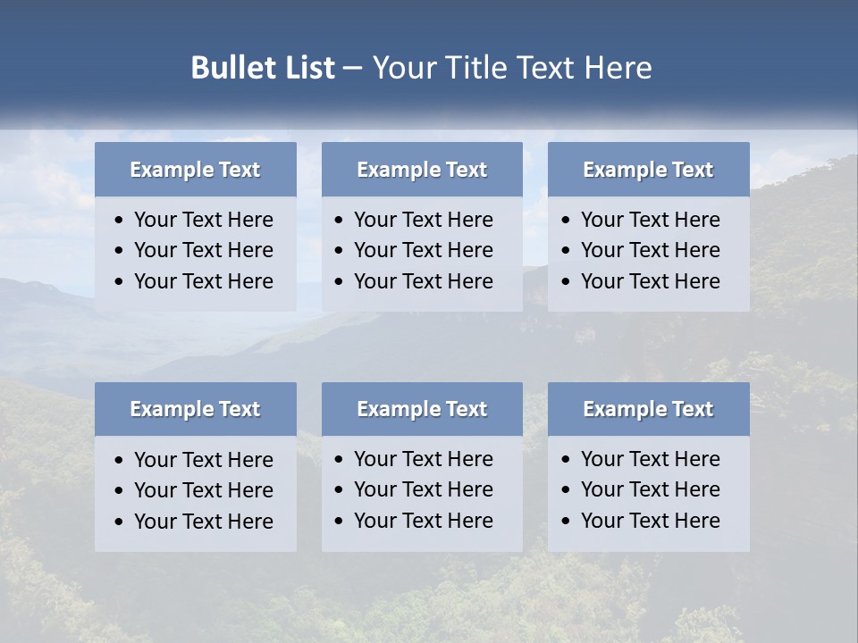 A Scenic View Of The Blue Mountains With Clouds In The Sky PowerPoint Template
