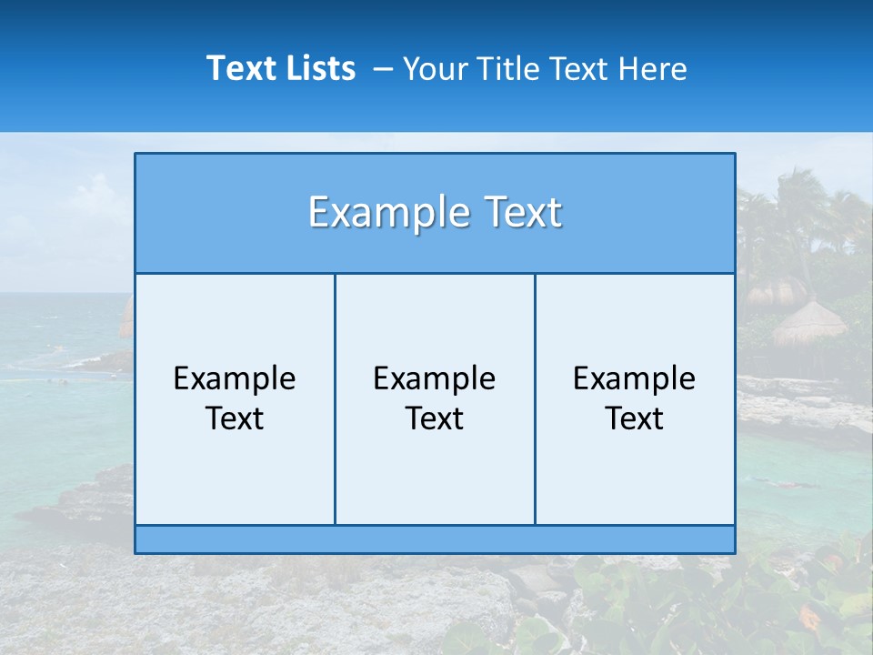 A Tropical Island With Palm Trees And Thatched Huts PowerPoint Template