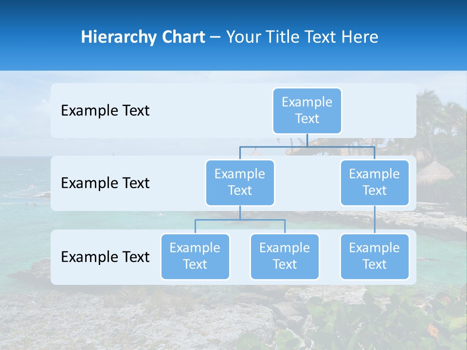 A Tropical Island With Palm Trees And Thatched Huts PowerPoint Template