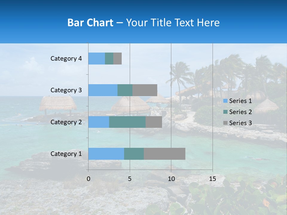 A Tropical Island With Palm Trees And Thatched Huts PowerPoint Template
