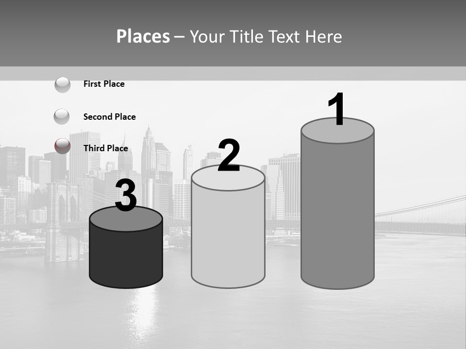 A Black And White Photo Of A City Skyline PowerPoint Template
