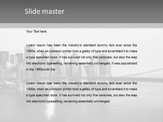 A Black And White Photo Of A City Skyline PowerPoint Template