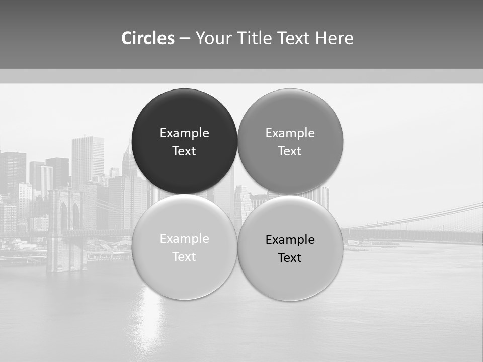 A Black And White Photo Of A City Skyline PowerPoint Template