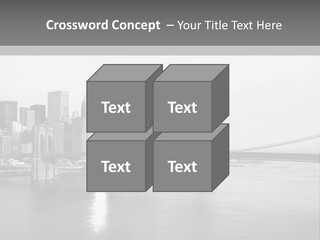 A Black And White Photo Of A City Skyline PowerPoint Template