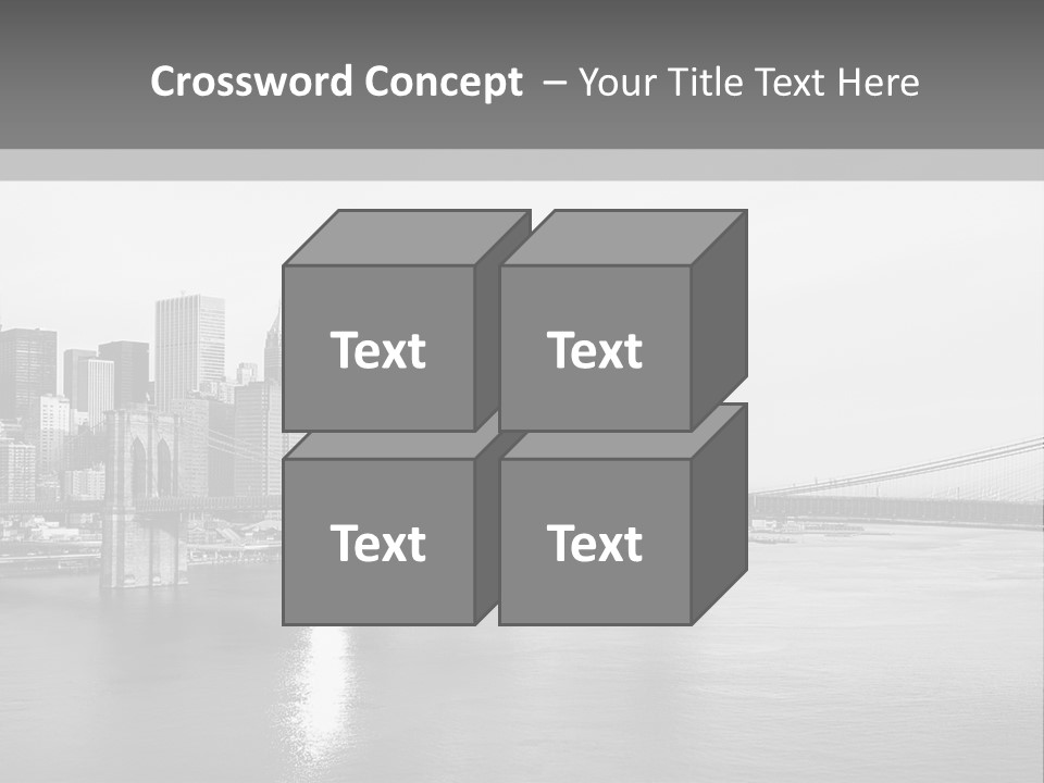 A Black And White Photo Of A City Skyline PowerPoint Template