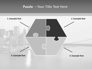 A Black And White Photo Of A City Skyline PowerPoint Template