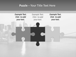 A Black And White Photo Of A City Skyline PowerPoint Template