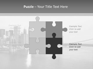 A Black And White Photo Of A City Skyline PowerPoint Template