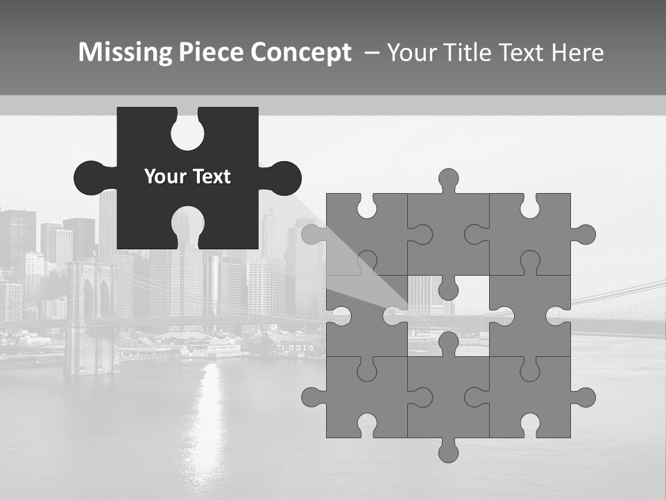 A Black And White Photo Of A City Skyline PowerPoint Template