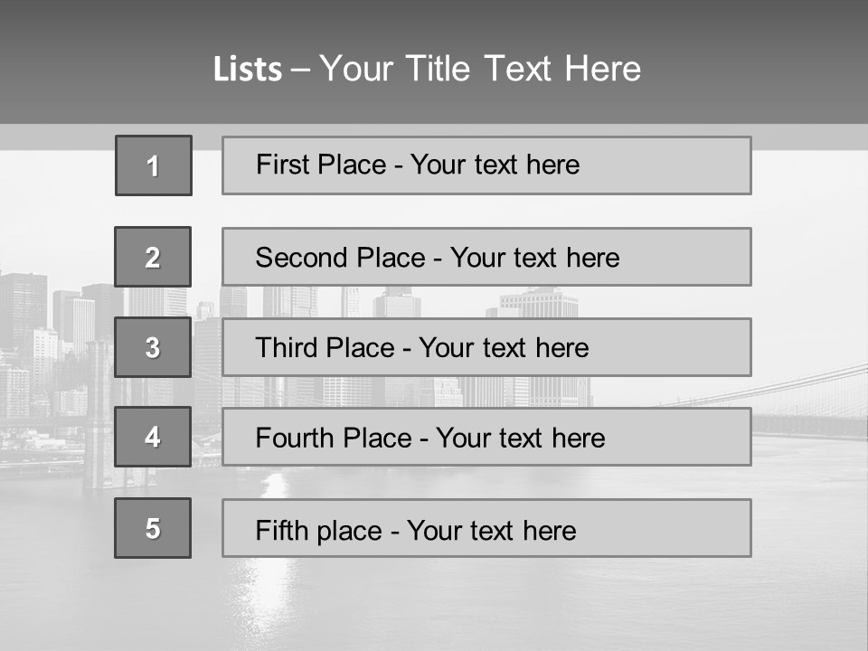 A Black And White Photo Of A City Skyline PowerPoint Template