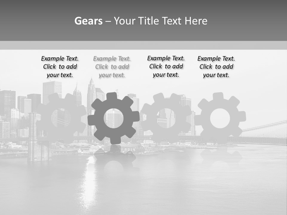 A Black And White Photo Of A City Skyline PowerPoint Template