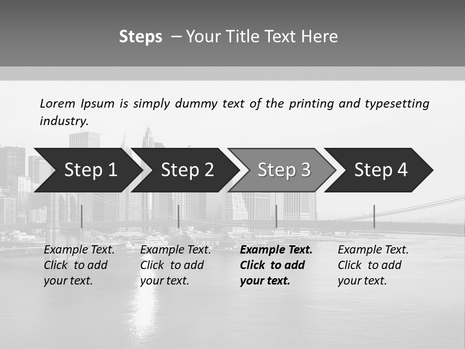 A Black And White Photo Of A City Skyline PowerPoint Template