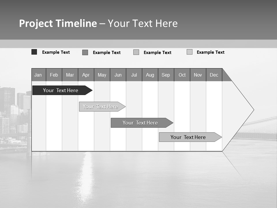 A Black And White Photo Of A City Skyline PowerPoint Template