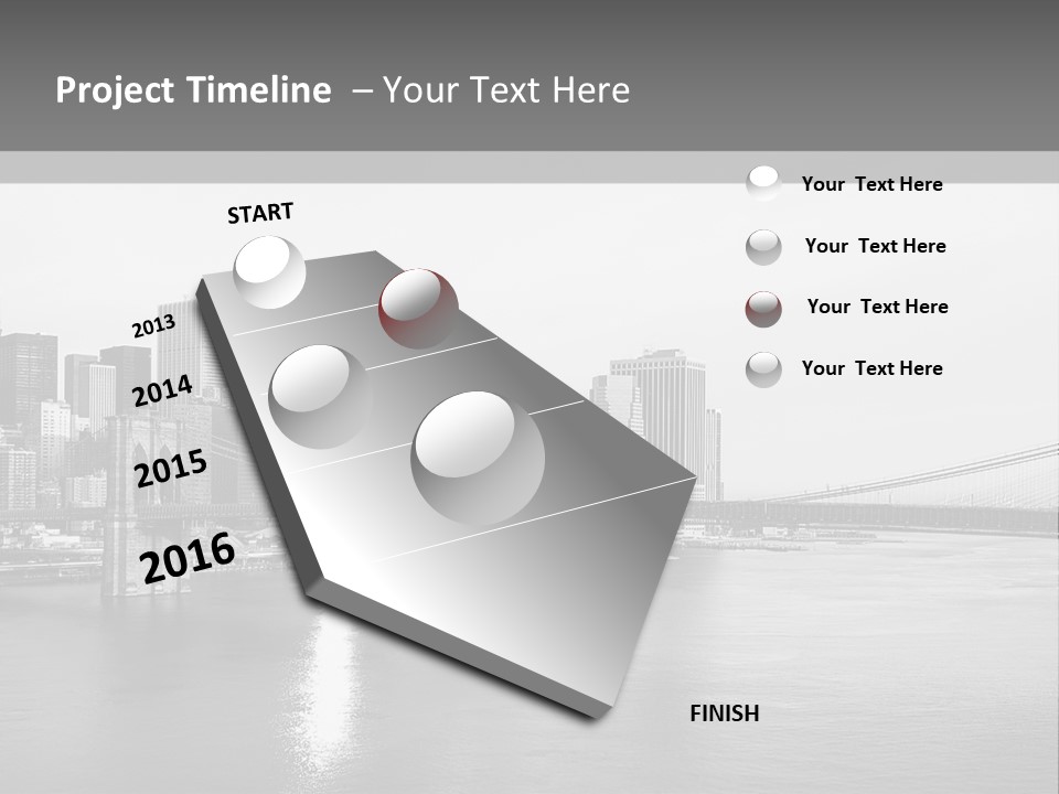 A Black And White Photo Of A City Skyline PowerPoint Template