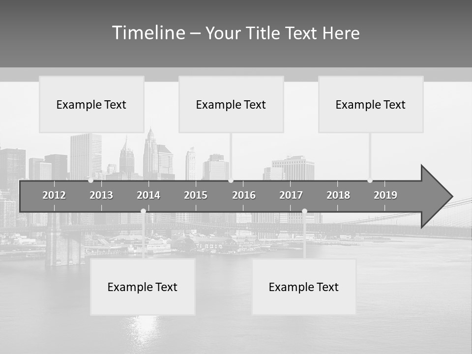 A Black And White Photo Of A City Skyline PowerPoint Template