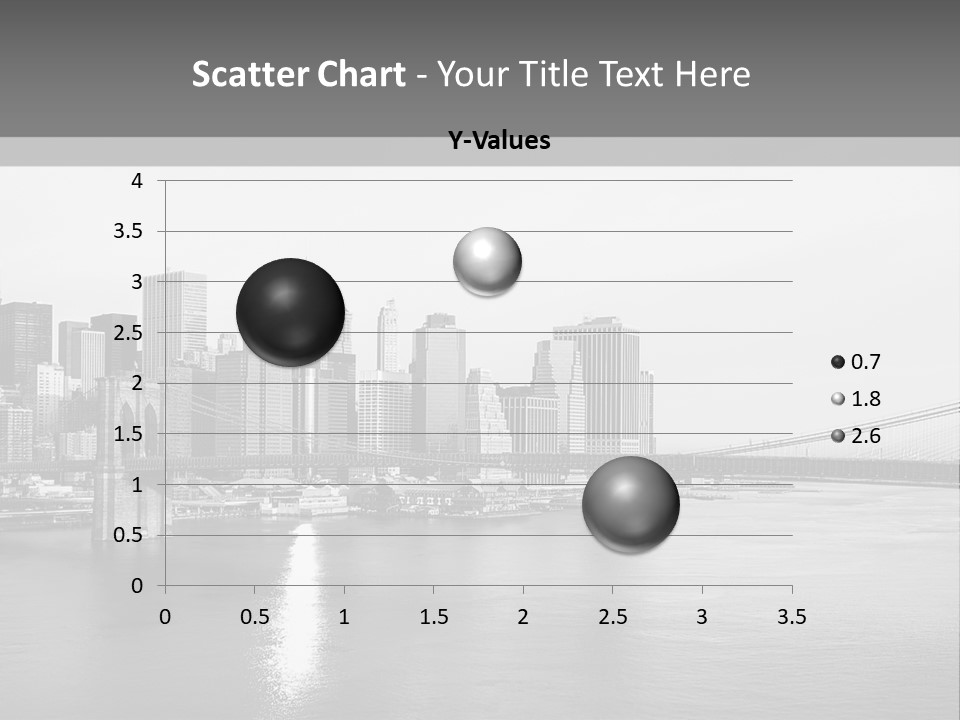 A Black And White Photo Of A City Skyline PowerPoint Template