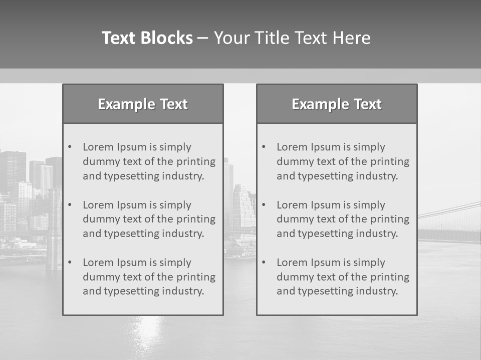 A Black And White Photo Of A City Skyline PowerPoint Template