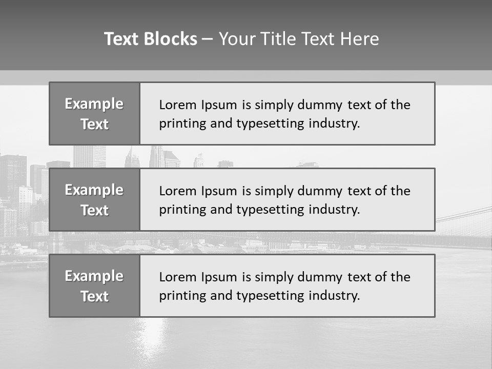A Black And White Photo Of A City Skyline PowerPoint Template
