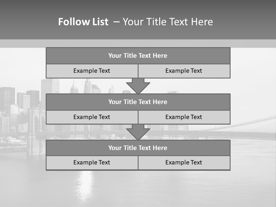 A Black And White Photo Of A City Skyline PowerPoint Template