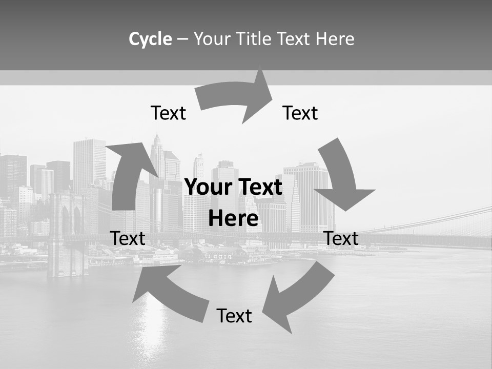 A Black And White Photo Of A City Skyline PowerPoint Template