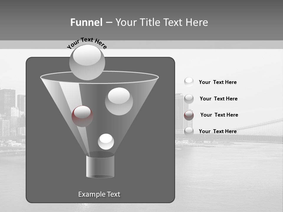 A Black And White Photo Of A City Skyline PowerPoint Template
