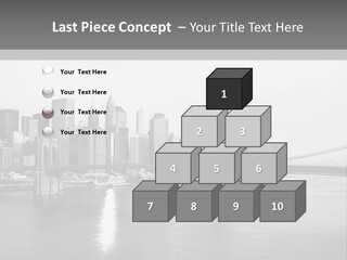 A Black And White Photo Of A City Skyline PowerPoint Template