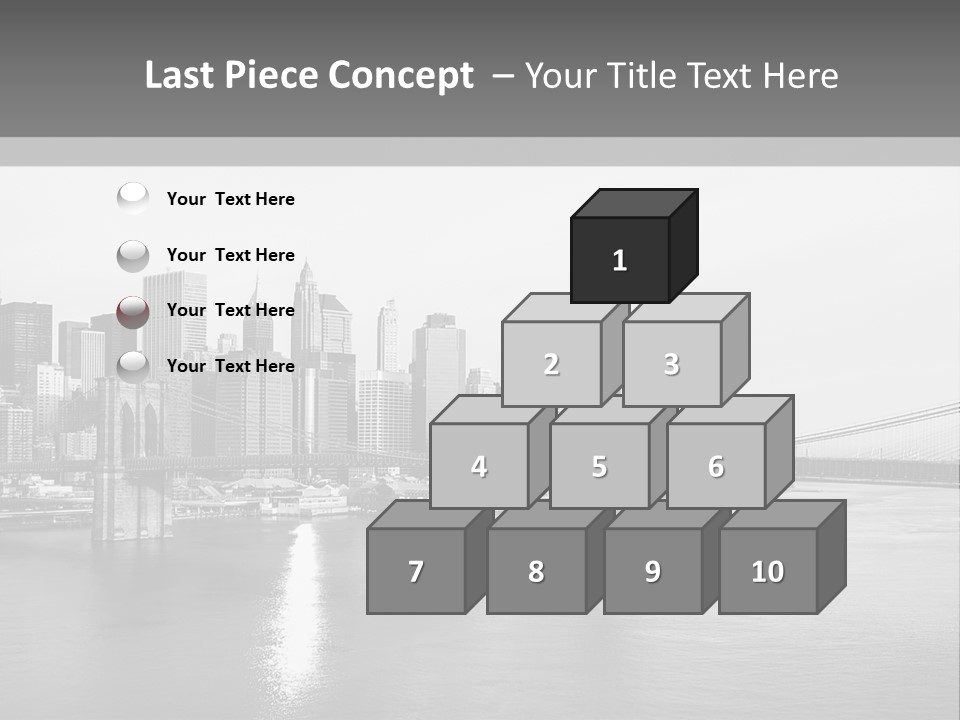 A Black And White Photo Of A City Skyline PowerPoint Template